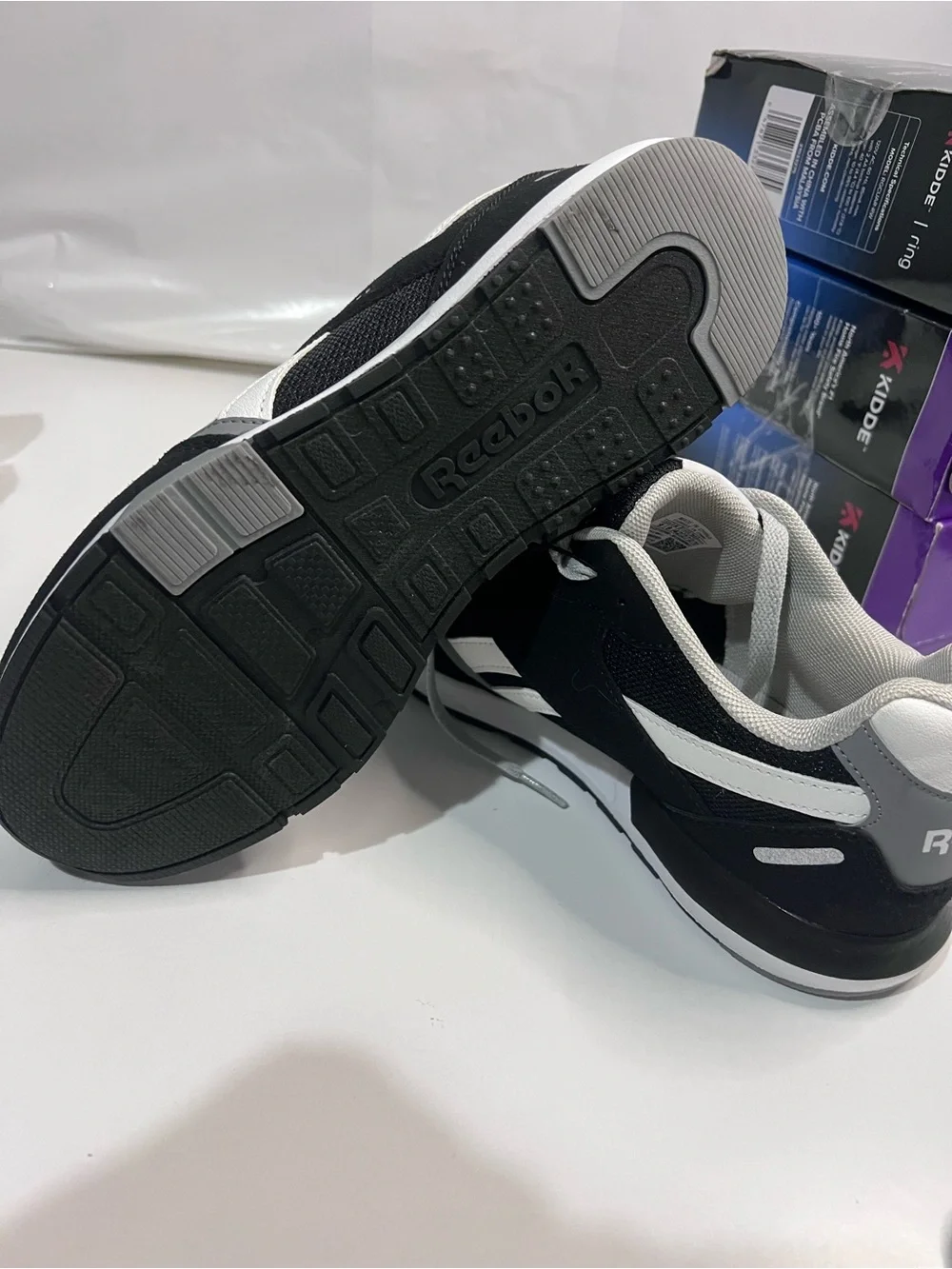 Reebok Men's Black, White & Gray Retro Runner Sneakers